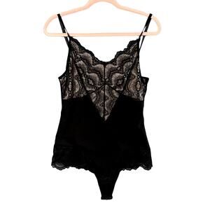 Lace with Nude Paneling Body Suit and Lace Trim at Legs with Tight Tummy